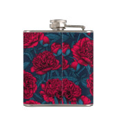 ダークブルーの赤い牡丹の庭 フラスク (裏面)