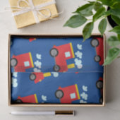 ダークブルーの赤と黄色の列車エンジンアート 薄葉紙 (ギフト)