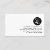 ダークブルーの金ゴールド水栓の波 名刺 (裏面)