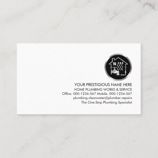 ダークブルーの金ゴールド水栓の波 名刺 (裏面)