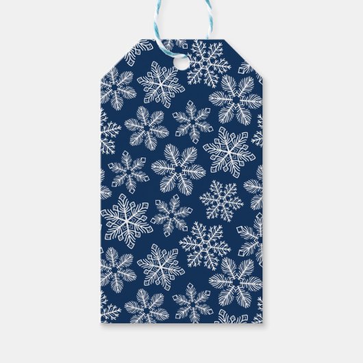 ダークブルーの雪片 ギフトタグ (正面)