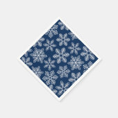 ダークブルーの雪片 スタンダードカクテルナプキン (角)