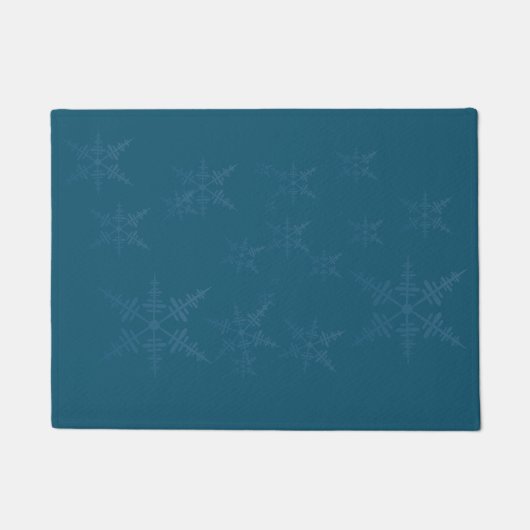 ダークブルーの雪片 ドアマット (正面)