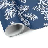 ダークブルーの雪片 ラッピングペーパー (ロールコーナー)