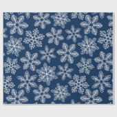 ダークブルーの雪片 ラッピングペーパー (フラット)