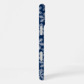 ダークブルーの雪片 iPhoneケース (右側面)