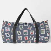 ダークブルーの麻雀のシンボル ダッフルバッグ (裏面)