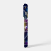 ダークブルーのiPhoneに浮かぶ鮮やかな虹色のシャボン玉 iPhoneケース (左側面)