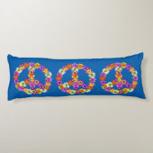 ダークブルーのPeace Signフローラ ボディピロー (裏面)