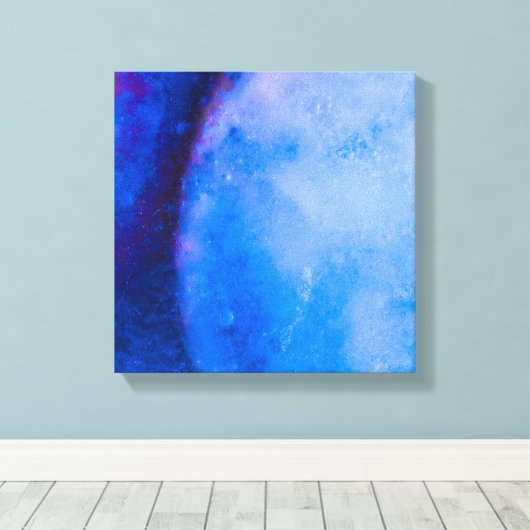 ダークブルーアイス抽象芸術アート写真 キャンバスプリント (インサイチュ (ウッドフロア))