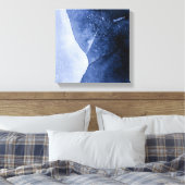 ダークブルーアイス抽象芸術アート キャンバスプリント (インサイチュ (寝室))
