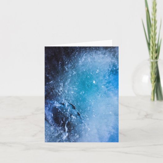 ダークブルーアイス抽象芸術写真 カード (正面)