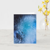ダークブルーアイス抽象芸術写真 カード (黄色い花)