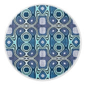 ダークブルーアクアターコイズバイオレットエスニック セラミックノブ (正面)