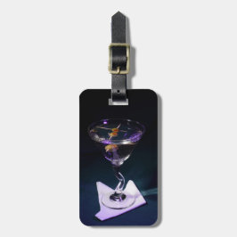 ダークブルーアルコールカクテルマルティーニ ラゲッジタグ