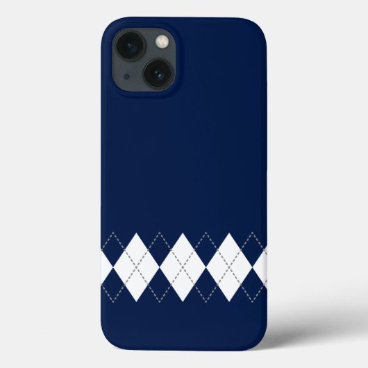 ダークブルーアーガイルパターンiPhoneケース Case-Mate iPhoneケース (裏面)