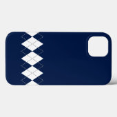 ダークブルーアーガイルパターンiPhoneケース Case-Mate iPhoneケース (裏面 (横))
