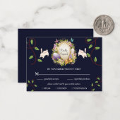 ダークブルーイースタービーフォーレストバニーRSVP ノートカード (正面/裏面インサイチュ)