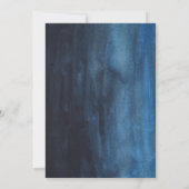 ダークブルーウォーターカラールックバー(ユダヤ教の)バル・ミツバー 招待状 (裏面)