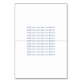 ダークブルーウォーター色海ベビーシャワー座席表 テーブルナンバー (裏面)