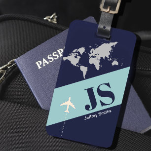 ダークブルーエレガントとエアロモダントラベル ラゲッジタグ