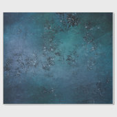 ダークブルーエレガントの刺繍のスパークル ラッピングペーパー (フラット)