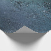 ダークブルーエレガントの刺繍のスパークル ラッピングペーパー (角)