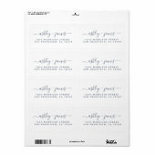 ダークブルーエレガントスクリプ結婚トの差出人住所 ラベル (フルシート)