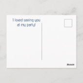 ダークブルーオウル誕生日パーティー感謝 ポストカード (裏面)