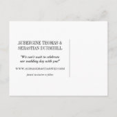 ダークブルーオパリンジェムストーンウェディング日付を保存 案内ポストカード (裏面)