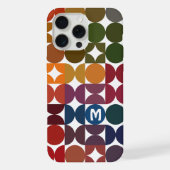 ダークブルーオレンジレッドグリーンミッドセンチュリーアートパターン iPhoneケース (裏面)