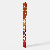 ダークブルーオレンジレッドグリーンミッドセンチュリーアートパターン iPhoneケース (右側面)