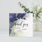 ダークブルーオーキッドウォーターカラーサンキュー サンキューカード (スタンド正面)