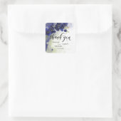 ダークブルーオーキッドウォーターカラーサンキュー スクエアシール (バッグ)