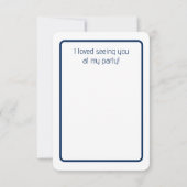 ダークブルーオ owl の誕生日パーティー サンキューカード (裏面)