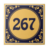 ダークブルーカスタムアズレヨス陶磁器タイル タイル (正面)