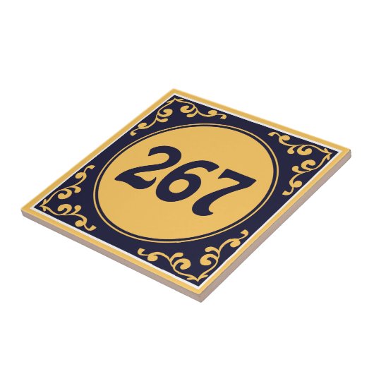 ダークブルーカスタムアズレヨス陶磁器タイル タイル (側面)