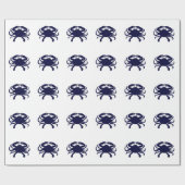 ダークブルーカニ ラッピングペーパー (フラット)