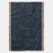 ダークブルーカモフラージュ抽象画 スローブランケット (正面縦)