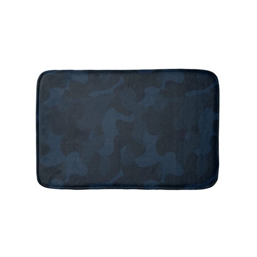 ダークブルーカモフラージュ抽象画 バスマット (正面)