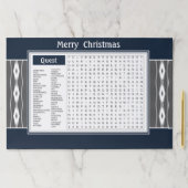 ダークブルークリスマスゲームスタイルの紙ランチョンマット ペーパーパッド (インサイチュ)