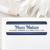 ダークブルークリスマスホリデー差出人住所 ラベル (インサイチュ)