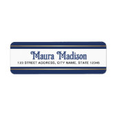 ダークブルークリスマスホリデー差出人住所 ラベル (正面)