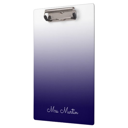 ダークブルーグラデーションの先生へのプレゼント クリップボード (左)