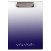 ダークブルーグラデーションの先生へのプレゼント クリップボード (正面)