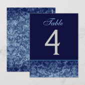 ダークブルーグランジダマスクのウェディングテーブル番号カード ポストカード (正面/裏面)