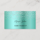 ダークブルーグリッターシルバー水彩名刺 名刺 (正面)