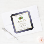 ダークブルーグリッターホワイト金ゴールド製品ラベルLadybug スクエアシール (封筒)