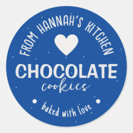 ダークブルーグリッター焼いた背景と愛 ラウンドシール