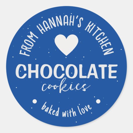 ダークブルーグリッター焼いた背景と愛 ラウンドシール (正面)